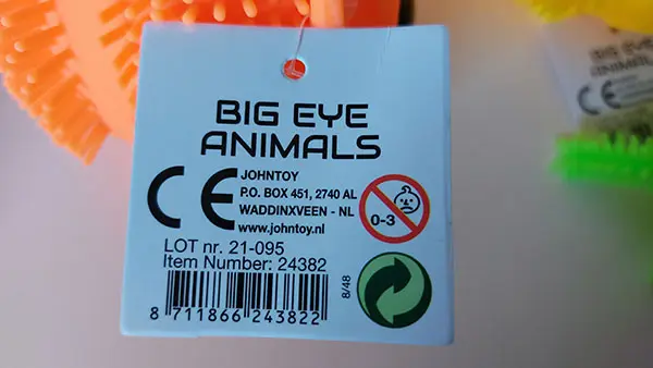 Photo de l’avis officiel: JOHNTOY Big eye animals Jouet puffer — risque: Étouffement