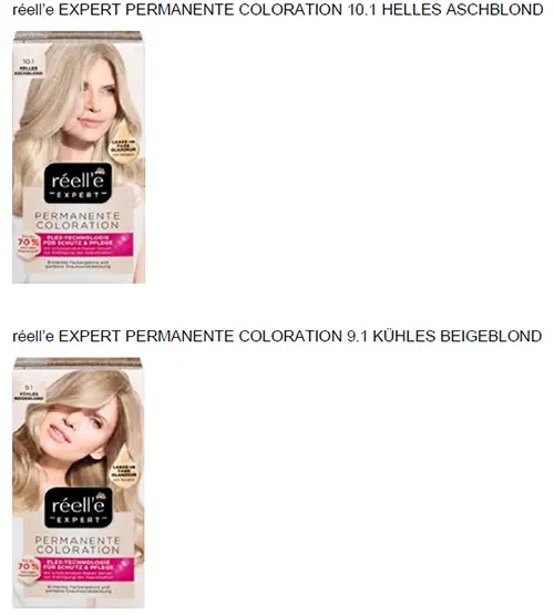 Foto uit de officiële melding: dm réell'e EXPERT Permanente Coloration Haarkleuring — risico: Chemische risico's & Gezondheidsrisico/overige