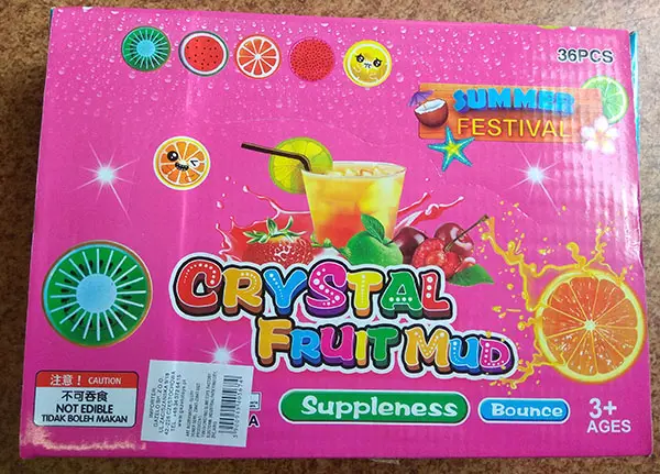 Photo de l’avis officiel: Crystal fruit mud Jouet slime — risque: Risque chimique