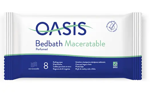 Foto aus der offiziellen Meldung: Oasis Oasis Bedbath Maceratable Perfumed; Oasis Bedbath Maceratable Unperfumed Bettwäschetücher — Risiko: Mikrobiologisches Risiko
