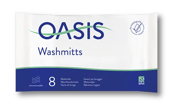 Foto do aviso oficial: Oasis Oasis Washmitts; Oasis Washmitts Unperfumed Luva para limpeza da pele — risco: Microbiológico