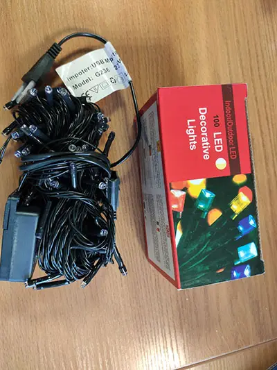 Photo de l’avis officiel: 100 LED Decorative Lights Chaînes d’éclairage — risque: Choc électrique