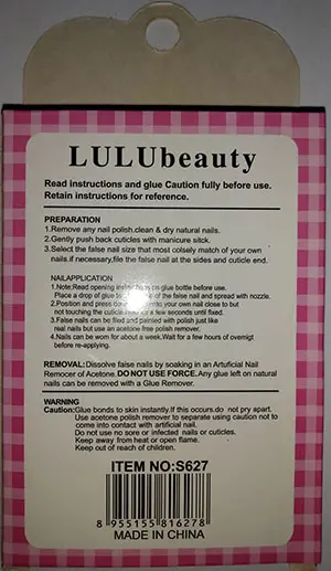 Foto dell’avviso ufficiale: LULUBeauty Nail New Chiodi falsi — rischio: Rischio chimico