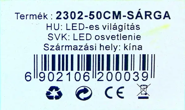 Photo de l’avis officiel: SMD METEOR TUBE / LED-es világítás Chaîne d’éclairage — risque: Brûlures & Choc électrique