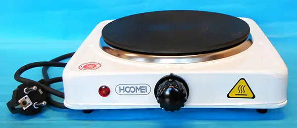 Foto do aviso oficial: HOOMEI Single hot Plate Placa quente — risco: Choque elétrico
