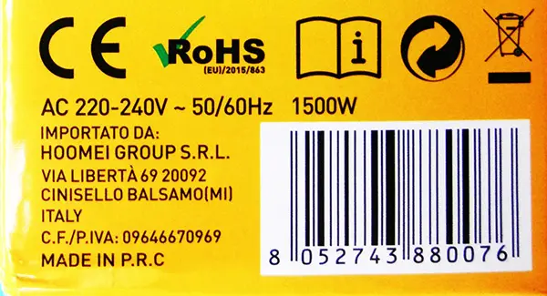 Foto do aviso oficial: HOOMEI Single hot Plate Placa quente — risco: Choque elétrico