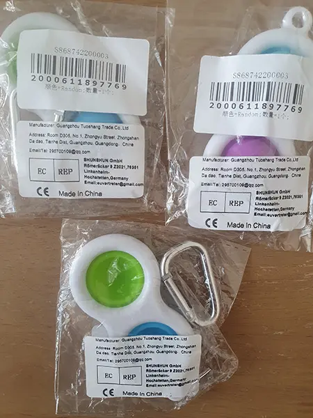 Foto do aviso oficial: Fidget brinquedo — risco: Engasgamento