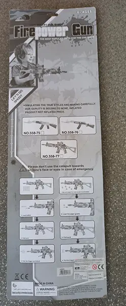Photo de l’avis officiel: Soft bullet gun shoot 'Firepower Gun' Jeu de pistolet à jouet — risque: Étouffement