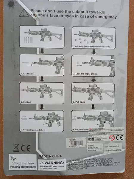 Photo de l’avis officiel: Soft bullet gun shoot 'Firepower Gun' Jeu de pistolet à jouet — risque: Étouffement