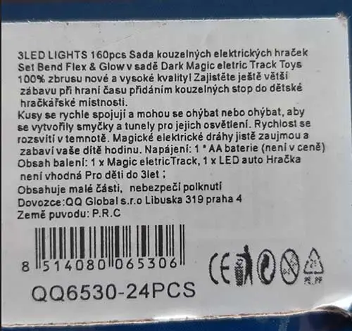 Foto uit de officiële melding: MAGIC Tracks Batterijbediende autospoor — risico: Milieu