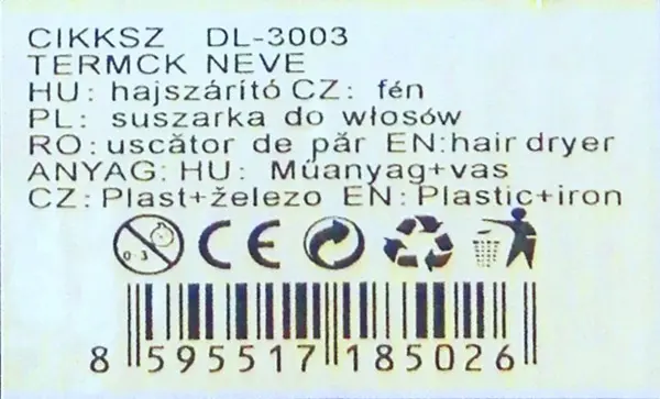 Foto do aviso oficial: DALING Professional Hair Dryer Secador de cabelo — risco: Queimaduras & Choque elétrico