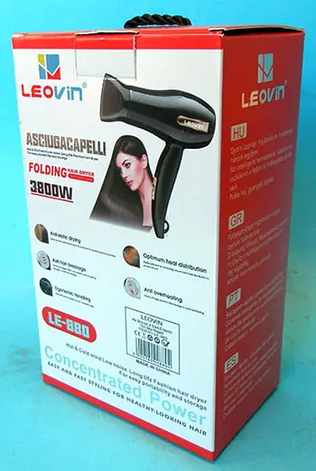 Photo de l’avis officiel: LEOVIN PROFESSIONAL HAIR DRYER Sèche-cheveux — risque: Brûlures & Choc électrique