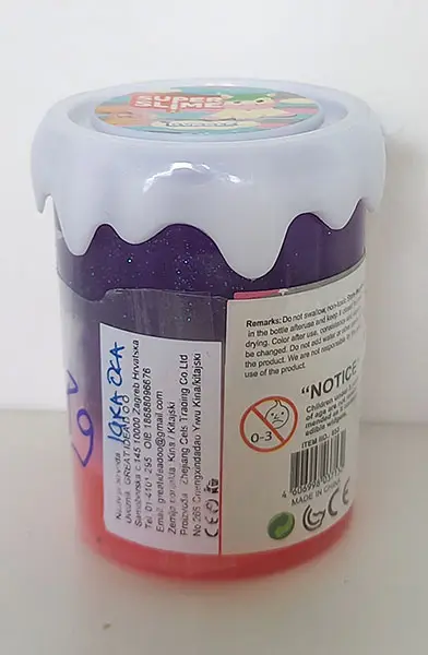 Photo de l’avis officiel: SUPER SLIME BUBBLE Jouet slime — risque: Risque chimique