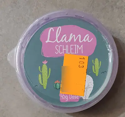 Photo de l’avis officiel: Llama SCHLEIM Jouet slime — risque: Risque chimique