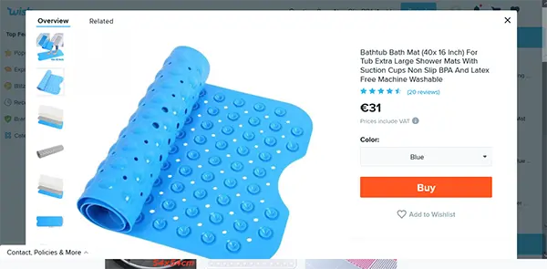 Photo de l’avis officiel: Tapis de bain antidérapant — risque: Risque chimique