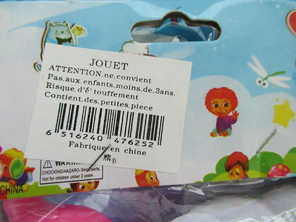Foto aus der offiziellen Meldung: Quietsche-Bären Plastikspielzeug — Risiko: Ersticken