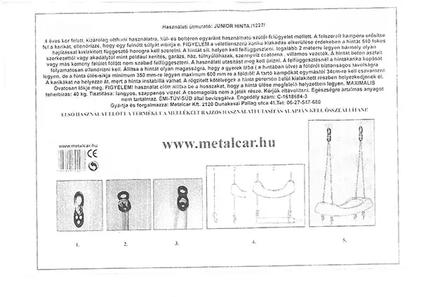 Foto do aviso oficial: Junior Junior Hinta Balanço de plástico — risco: Ferimentos