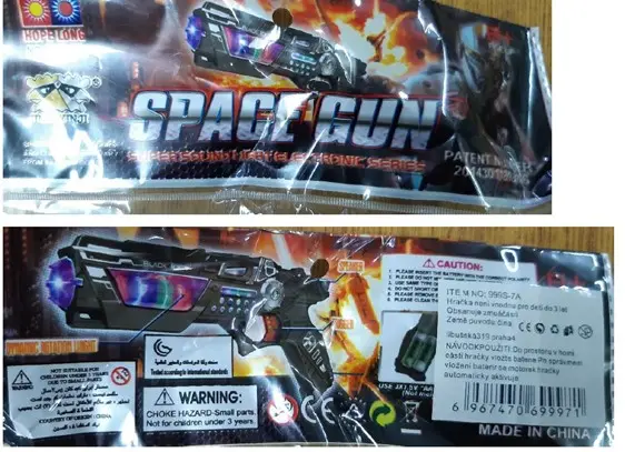 Foto dell’avviso ufficiale: BLACK ICE / SPACE GUN Pistola giocattolo — rischio: Ambiente