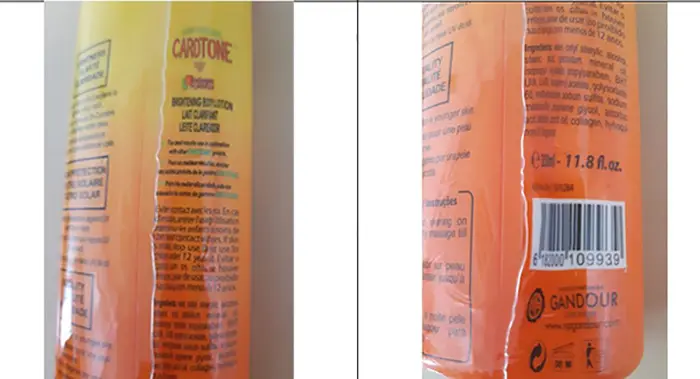 Foto dell’avviso ufficiale: Nouvelle Parfumerie Gandour Carotone Crema per la pelle — rischio: Rischio chimico