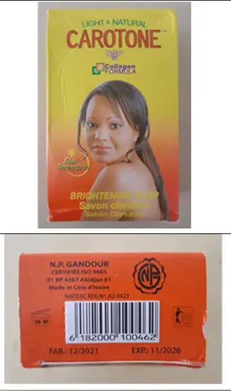 Foto dell’avviso ufficiale: Nouvelle Parfumerie Gandour Carotone Crema per la pelle — rischio: Rischio chimico
