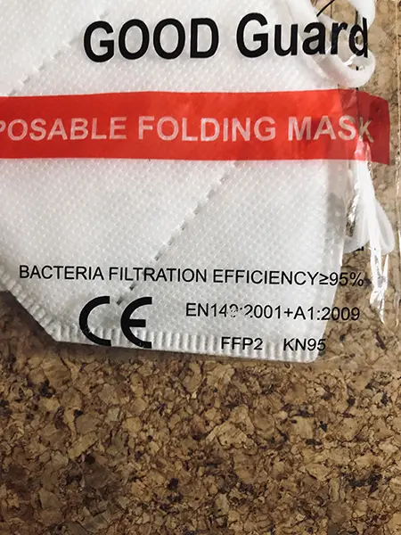 Photo de l’avis officiel: "Good Guard", "DISPOSABLE FOLDING MASK" Masque de protection — risque: Risque sanitaire/autre