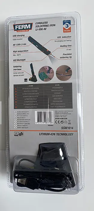 Photo de l’avis officiel: FERM FERM kit de soudage Fer à souder sans fil — risque: Risque chimique