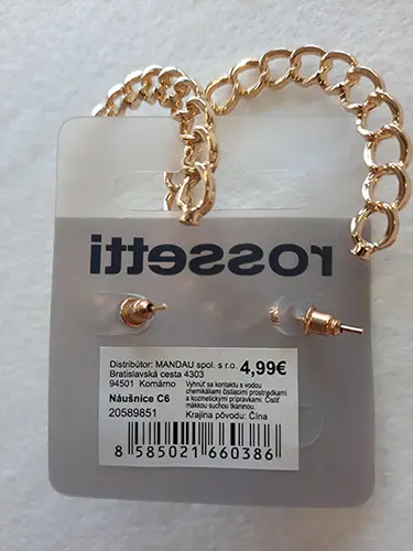 Foto dell’avviso ufficiale: rossetti Earrings C6 Orecchini — rischio: Rischio chimico