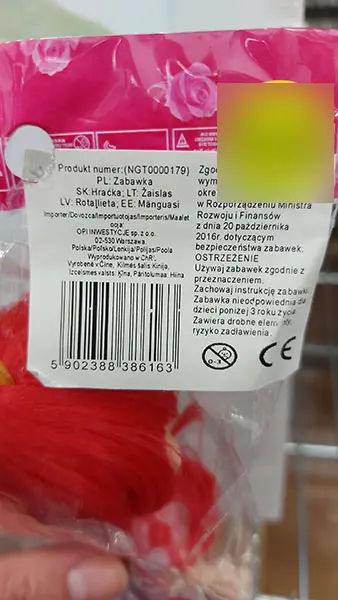 Photo de l’avis officiel: Poupée en plastique — risque: Risque chimique (A12/01026/22)