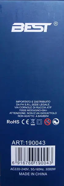 Foto do aviso oficial: Best PROFESSIONAL ASCIUGACAPELLI Secador de cabelo — risco: Queimaduras & Choque elétrico (A12/01075/22)