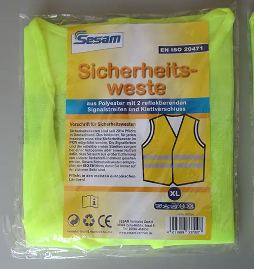 Photo de l’avis officiel: Sesam Gilet de sécurité — risque: Blessures