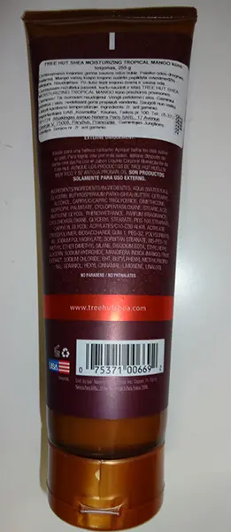 Foto uit de officiële melding: TREE HUT TREE HUT SHEA MOISTURIZING BODY LOTION Tropical Mango — risico: Chemische risico's