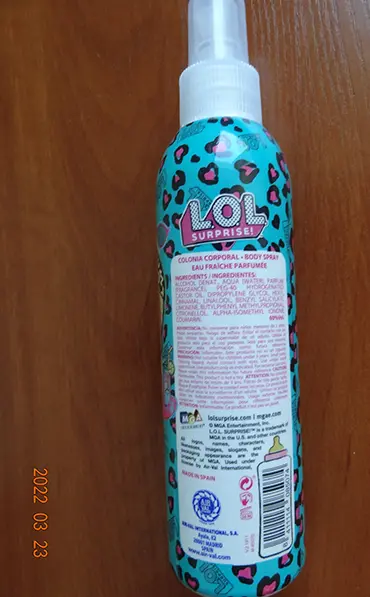 Foto do aviso oficial: L.O.L. SURPRISE! L.O.L. Surprise! Colonia Corporal Body Spray Pulverizador do corpo não enxuto — risco: Químico