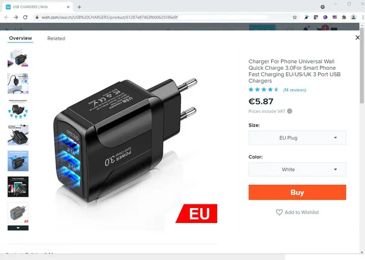 Photo from the official notice: KeKe-F002C USB lādētājs usb charger — electric shock risk