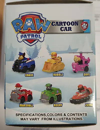 Foto aus der offiziellen Meldung: SLtoys RAW PATROL Rubble Spielzeugauto — Risiko: Ersticken