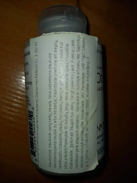 Foto do aviso oficial: Olaplex Hair Perfector Loção para o cabelo — risco: Químico