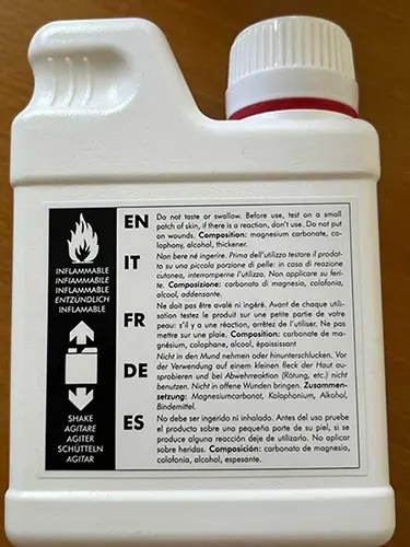 Photo from the official notice: Climbing Technology Mag Fluid climbing chalk — burns & fire risk