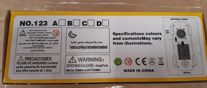 Foto uit de officiële melding: Auto SPEEDS 3D LIGHT RACING Batterijbediend speelgoed — risico: Milieu
