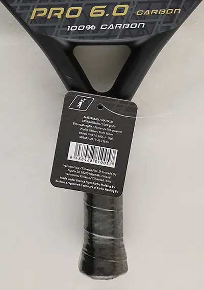Photo from the official notice: Karhu Karhu Pro 6.0 Carbon padel racket — chemical risk