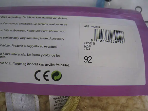 Photo from the official notice: Funny Fashion / Espa Baby honey bear fancy dress — choking risk