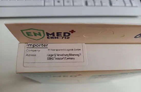 Foto uit de officiële melding: EN MED FFP2 Filtrierende Atemschutzmaske Het masker van het deeltjefilter — risico: Gezondheidsrisico/overige