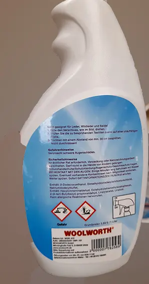 Foto do aviso oficial: Fresh&amp;Dry, Woolworth Textilerfrischer Sommerblumen Refresco de têxteis — risco: Químico