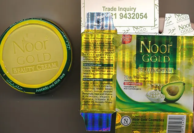 Photo de l’avis officiel: Noor Gold Beauty Cream Crème pour la peau — risque: Risque chimique