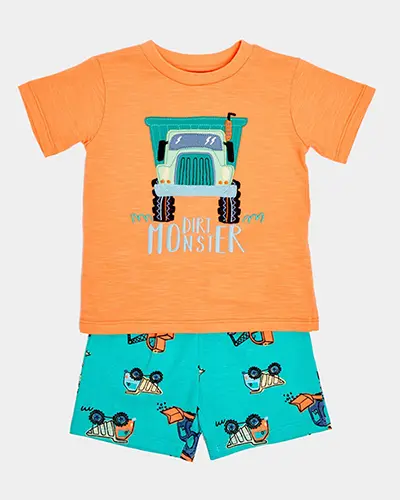 Photo from the official notice: Dunnes Stores Mermaid, Digger, Dino and Unicorn Short-Sleeved Pyjama Set children's pyjamas — choking risk