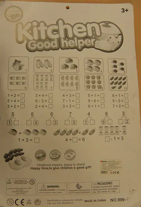Photo from the official notice: HUA YA (on label: Torch.hu) Kitchen Good helper plastic doll with accessories — chemical risk