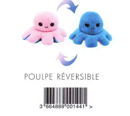 Foto do aviso oficial: ANAKO Peluche poulpe réversible avec LED Brinquedo macio — risco: Engasgamento & Lesões oculares