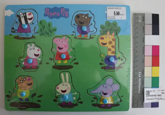 Photo de l’avis officiel: Peppa Pig Wooden Puzzle — risque: Étouffement