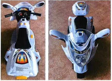 Foto do aviso oficial: El trike / motorsykkel til barn Passeio elétrico em triciclo — risco: Engasgamento