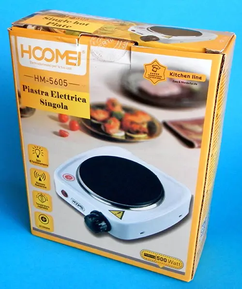 Foto do aviso oficial: HOOMEI Single hot Plate Placa quente elétrica — risco: Choque elétrico
