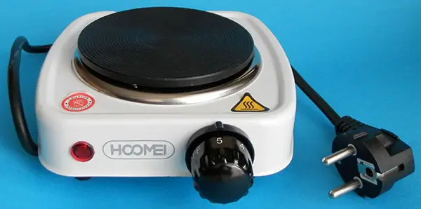 Foto do aviso oficial: HOOMEI Single hot Plate Placa quente elétrica — risco: Choque elétrico
