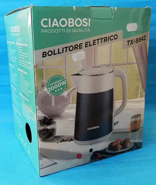 Photo de l’avis officiel: CiaoBosi BOLLITORE ELETTRICO Bouilloire électrique — risque: Choc électrique (A12/01310/22)